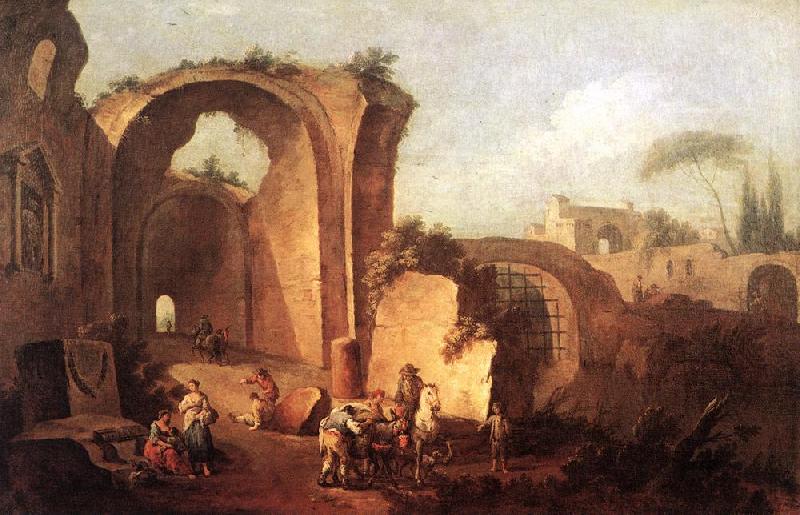 ZAIS, Giuseppe Landscape with Ruins and Archway Germany oil painting art